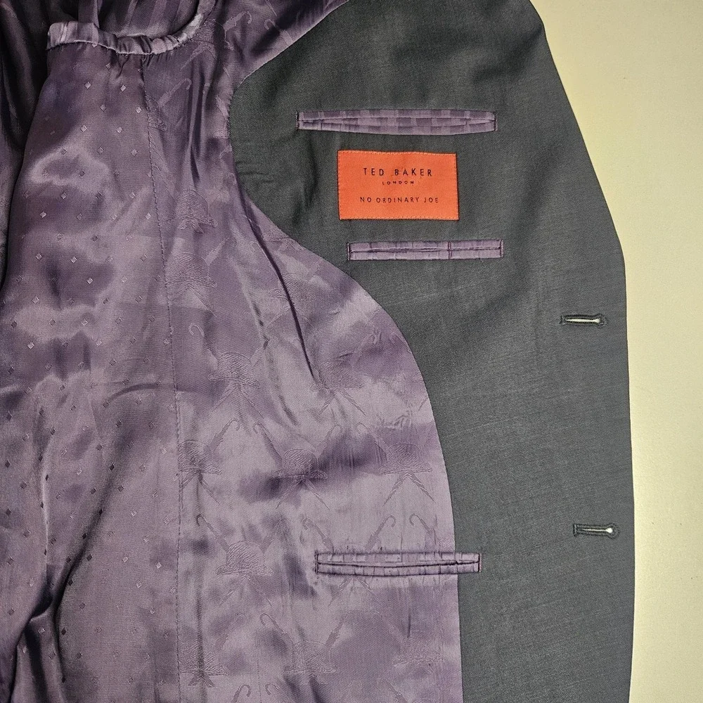 Ted Baker London Mens Blazer 40R No Ordinary Joe Blue Wool Sport Coat Jacket‎